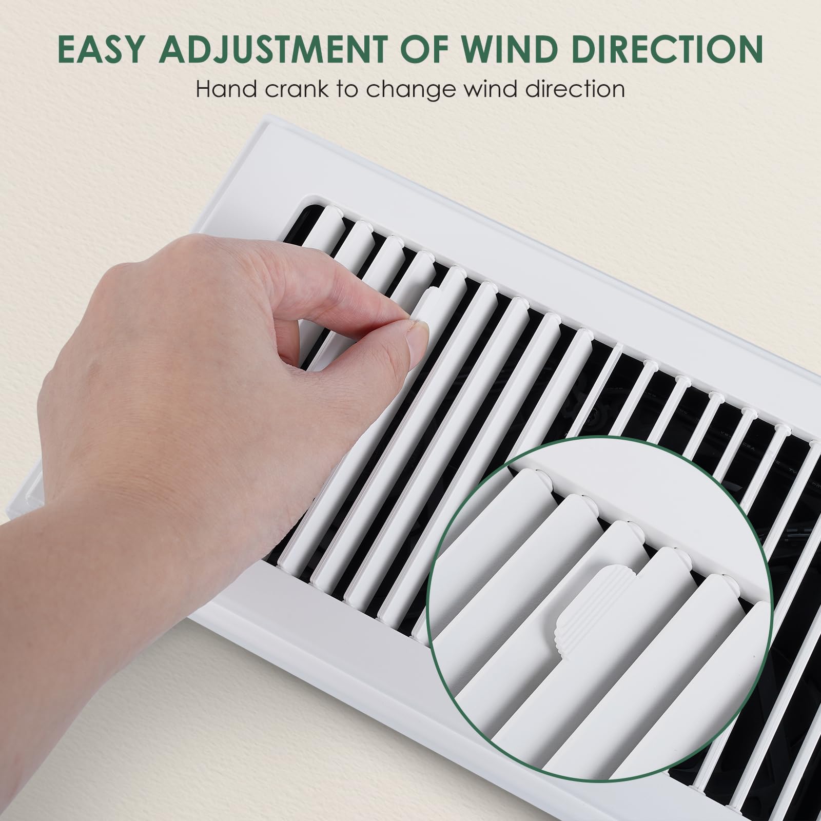 Vallisco Register Booster Fan 4 ''X10 '', 10-Speed Quiet Vent Fan With Negative Ion, Thermostat & Remote, Enhances And Improves